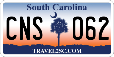 SC license plate CNS062