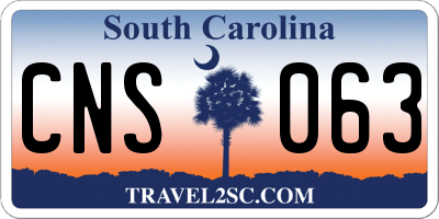 SC license plate CNS063