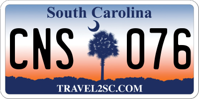 SC license plate CNS076