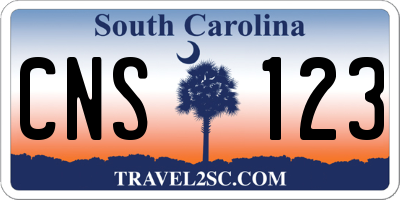 SC license plate CNS123