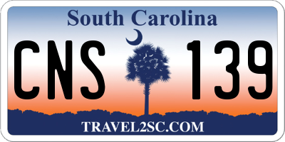 SC license plate CNS139