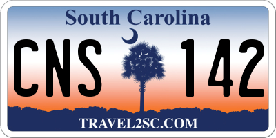 SC license plate CNS142