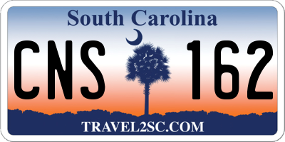 SC license plate CNS162