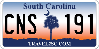 SC license plate CNS191