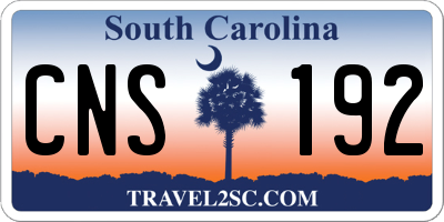 SC license plate CNS192