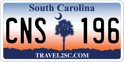 SC license plate CNS196