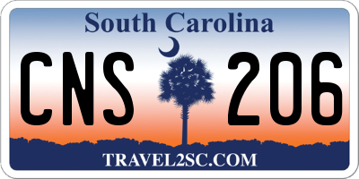 SC license plate CNS206
