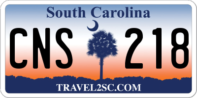 SC license plate CNS218