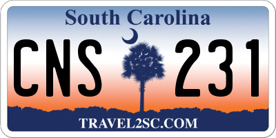 SC license plate CNS231