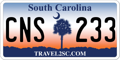 SC license plate CNS233
