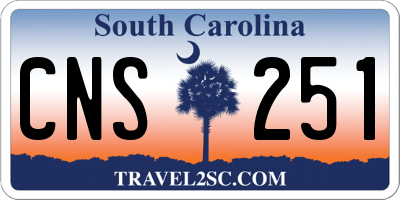 SC license plate CNS251