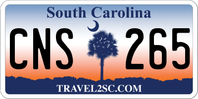 SC license plate CNS265