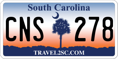 SC license plate CNS278