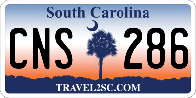 SC license plate CNS286