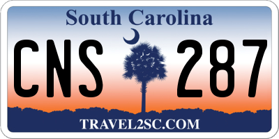 SC license plate CNS287