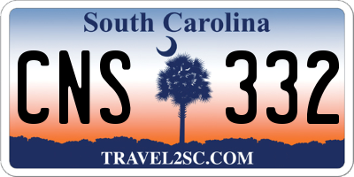 SC license plate CNS332