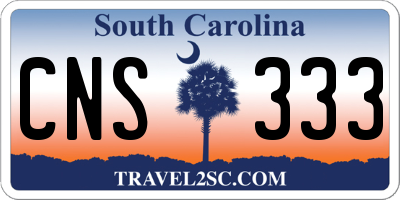 SC license plate CNS333