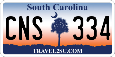 SC license plate CNS334