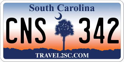 SC license plate CNS342