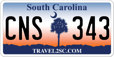 SC license plate CNS343
