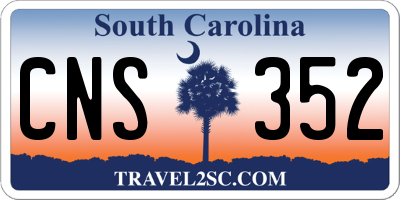 SC license plate CNS352