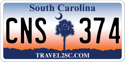 SC license plate CNS374