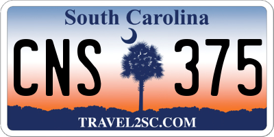 SC license plate CNS375