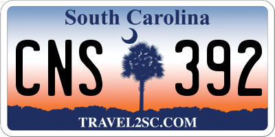 SC license plate CNS392