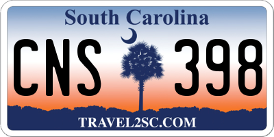 SC license plate CNS398