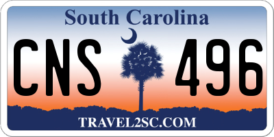 SC license plate CNS496