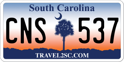 SC license plate CNS537