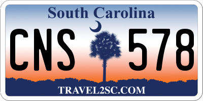 SC license plate CNS578