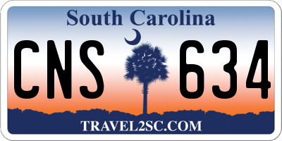 SC license plate CNS634
