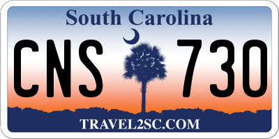 SC license plate CNS730