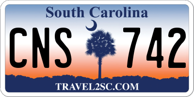 SC license plate CNS742
