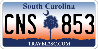 SC license plate CNS853