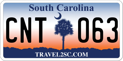 SC license plate CNT063