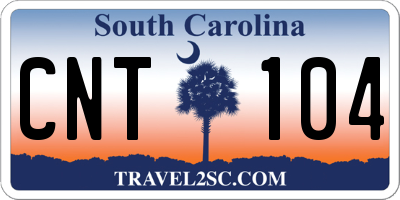 SC license plate CNT104
