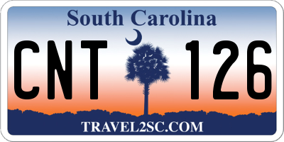 SC license plate CNT126