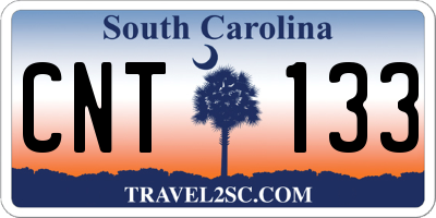 SC license plate CNT133