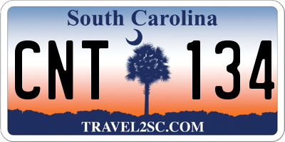 SC license plate CNT134