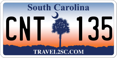 SC license plate CNT135