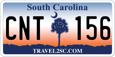 SC license plate CNT156