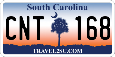 SC license plate CNT168