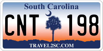SC license plate CNT198