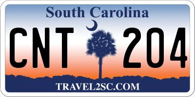 SC license plate CNT204