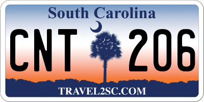 SC license plate CNT206