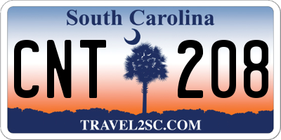 SC license plate CNT208
