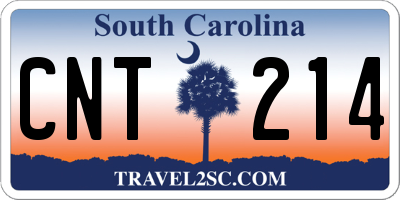SC license plate CNT214
