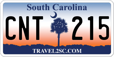 SC license plate CNT215